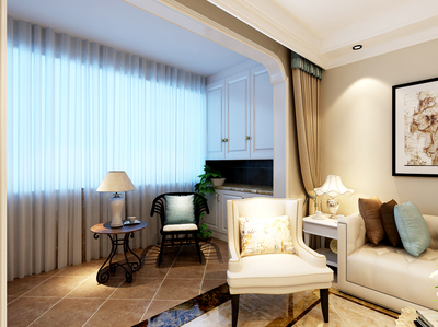 濟南福景佳苑126平歐式風格家庭裝修設計案例