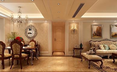 濟南中鐵匯苑145平歐式風格裝修設計案例