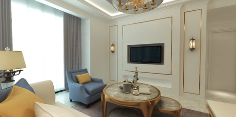 濟南魯能領秀城1室1廳1衛(wèi)94㎡歐式_設計作品_焦點家居_設計效果圖_家庭裝修設計