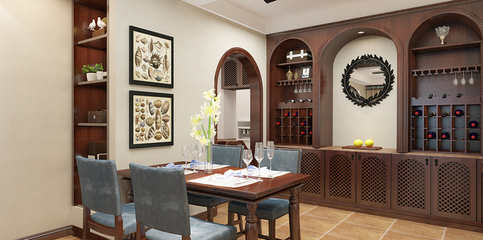 【濟南業(yè)之峰】名悅山莊2室2廳1衛(wèi)95㎡簡約美式裝修效果賞析_設(shè)計作品_焦點家居_設(shè)計效果圖_家庭裝修設(shè)計