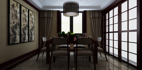 【濟南業之峰】金雞嶺別墅6室4廳3衛296㎡中式裝修效果賞析_設計作品_焦點家居_設計效果圖_家庭裝修設計