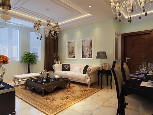 簡歐風(fēng)格二居室90平米7萬 映月清水灣裝修案例 濟南房天下家居裝修網(wǎng)