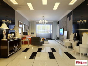 調藝術領地現代簡約二居室裝修效果圖 90平米5萬裝修設計案例 濟南房天下家居裝修網