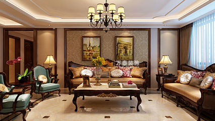 濟南萬泰裝飾東城逸家180平新中式風格裝修設(shè)計案例