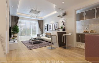 濟南青特花溪地現代簡約二居室裝修效果圖 90平米6萬經濟實用設計案例